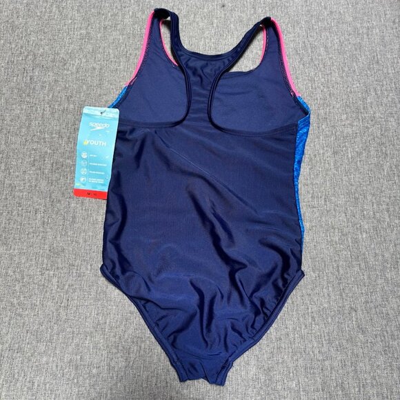 Speedo Big Girls' Solid Infinity Splice One Piece Swimsuit - Picture 3 of 8